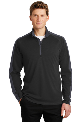 Sport-Tek &#174;  Sport-Wick &#174;  Textured Colorblock 1/4-Zip Pullover. ST861