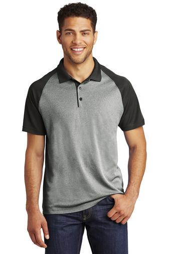 Sport-Tek PosiCharge® RacerMesh® Raglan Heather Block Polo. ST641