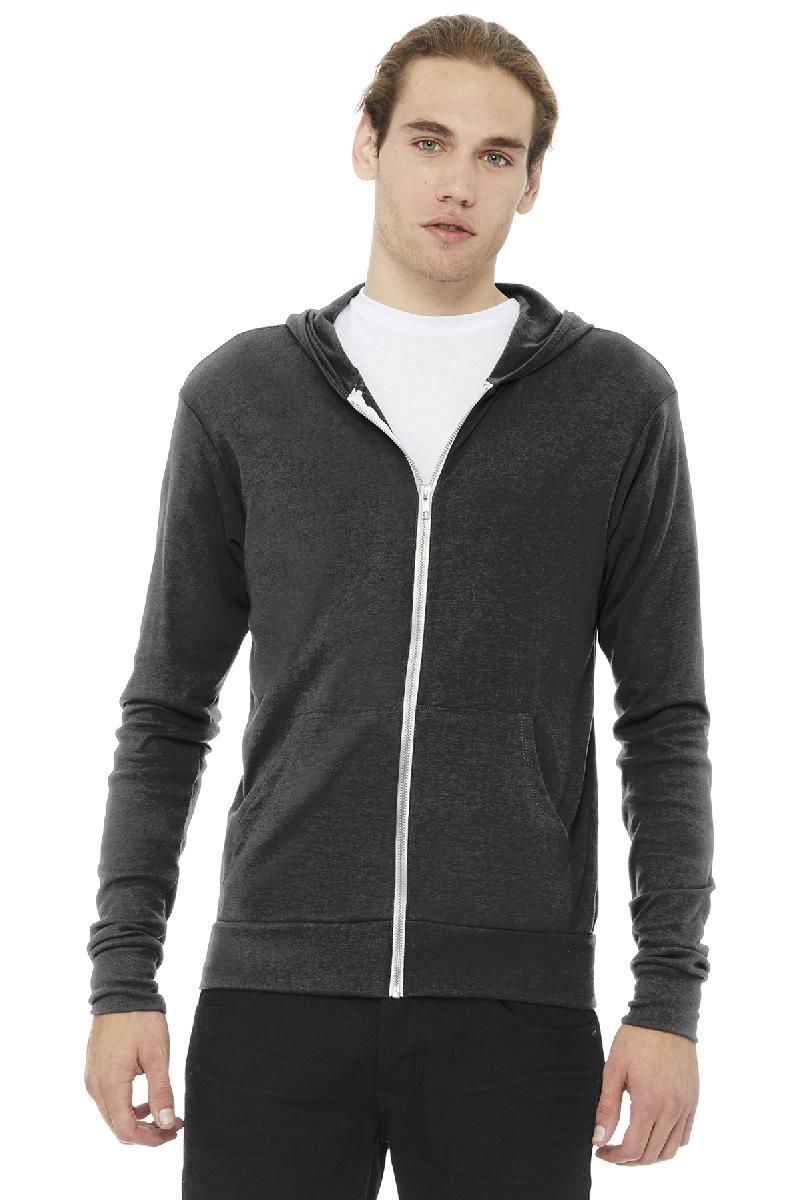 BELLA+CANVAS Unisex Triblend Full-Zip Lightweight Hoodie. BC3939